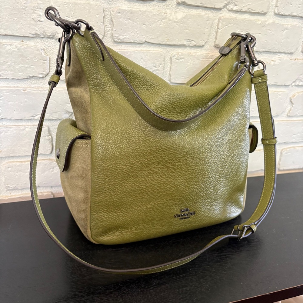 Coach C1522 Pennie Shoulder Bag Olive Green Crossbody Large